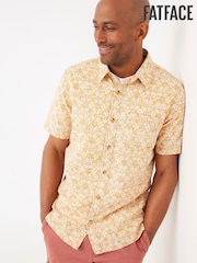 FatFace Beckley Yellow Tile Print Shirt - Image 1 of 4