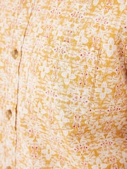 FatFace Beckley Yellow Tile Print Shirt - Image 4 of 4
