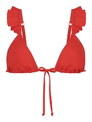 Hunkemöller Red Sardinia Triangle Bikini Top - Image 3 of 4