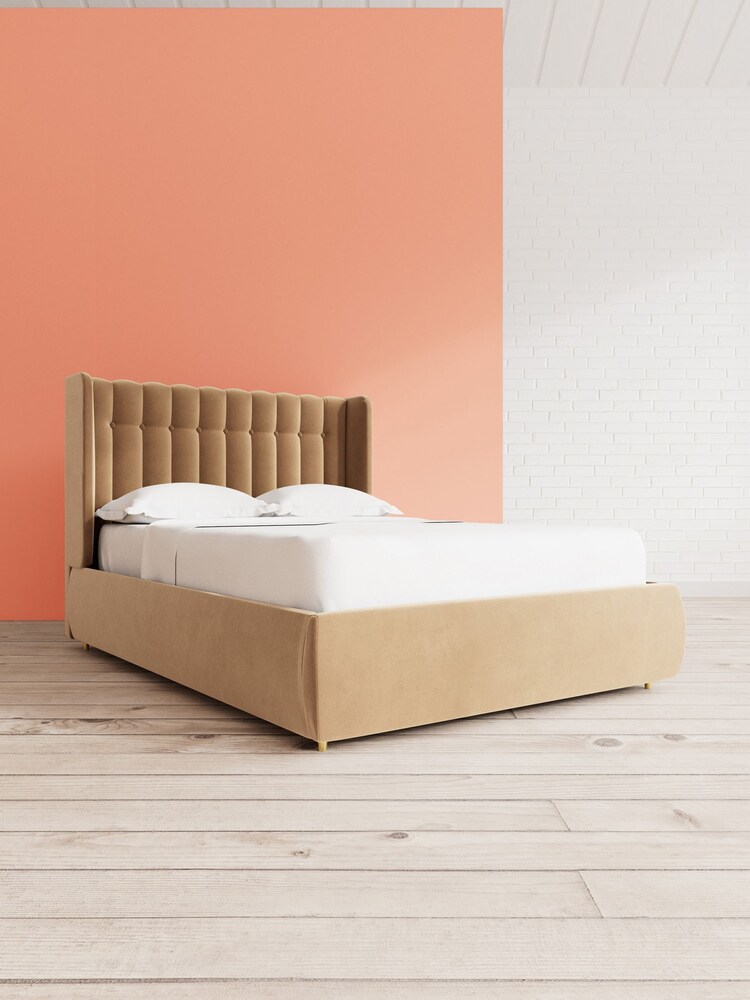 Swoon Easy Velvet Biscuit Natural Kipling Divan Bed - Image 10 of 10