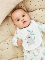 JoJo Maman Bébé White Koala Appliqué Bib - Image 1 of 2