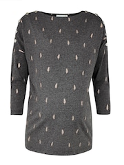 JoJo Maman Bébé Charcoal Foil Print Maternity & Nursing Top - Image 5 of 7