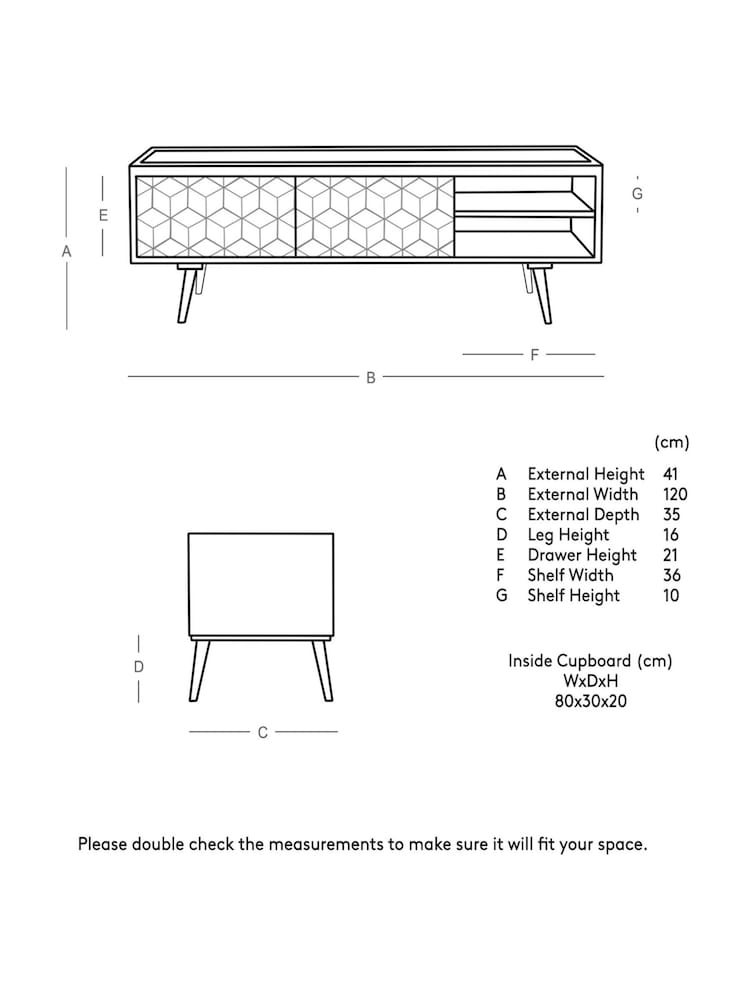 Swoon Dark Brown Terning TV Unit - Image 8 of 8