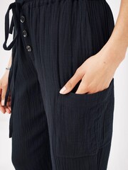 FatFace Black Tapered Cotton Joggers - Image 3 of 4