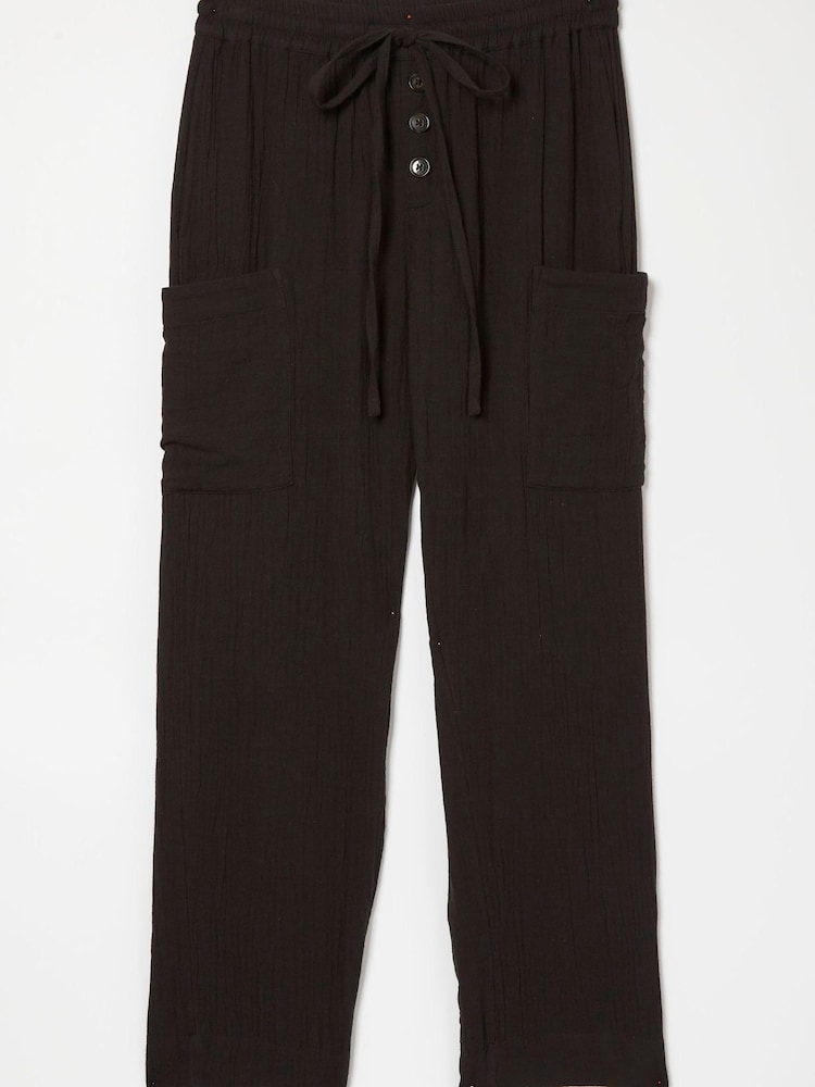 FatFace Black Tapered Cotton Joggers - Image 4 of 4