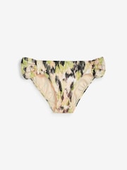 Mint Velvet Ecru Cream/Lime Green Ruched Side Bikini Brief - Image 4 of 7