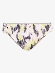 Mint Velvet Ecru Cream/Lime Green Ruched Side Bikini Brief - Image 5 of 7