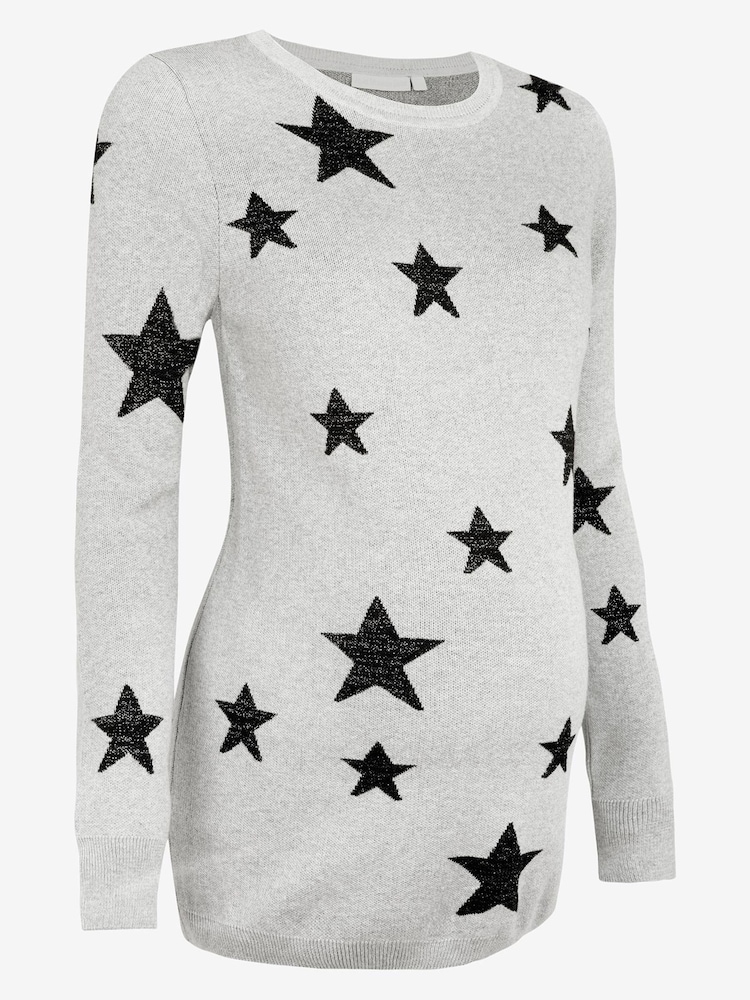 JoJo Maman Bébé Grey Star Maternity Jumper - Image 1 of 4