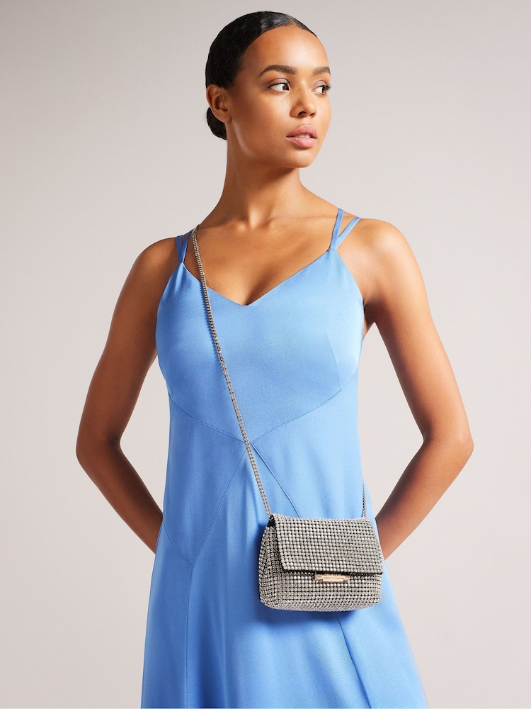 Ted Baker Silver Glitters Crystal Mini Cross-Body Bag - Image 1 of 4