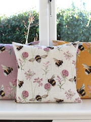 Evans Lichfield Natural Multicolour Country Bee Garden Printed Cushion - Image 1 of 5
