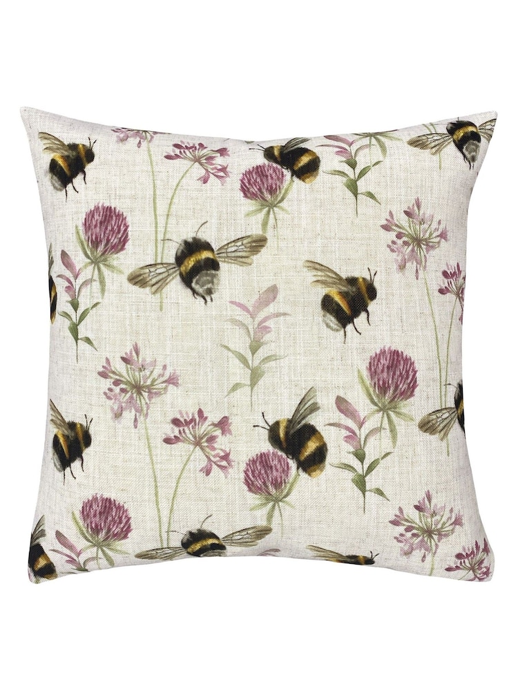 Evans Lichfield Natural Multicolour Country Bee Garden Printed Cushion - Image 2 of 5