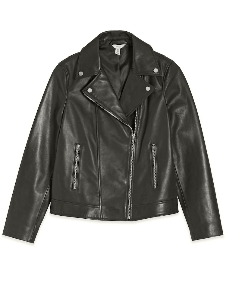M&Co Black Leather Jacket - Image 1 of 6