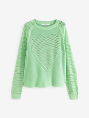 أخضر فوسفوري - بلوفر قلب - صورة 5 من 6