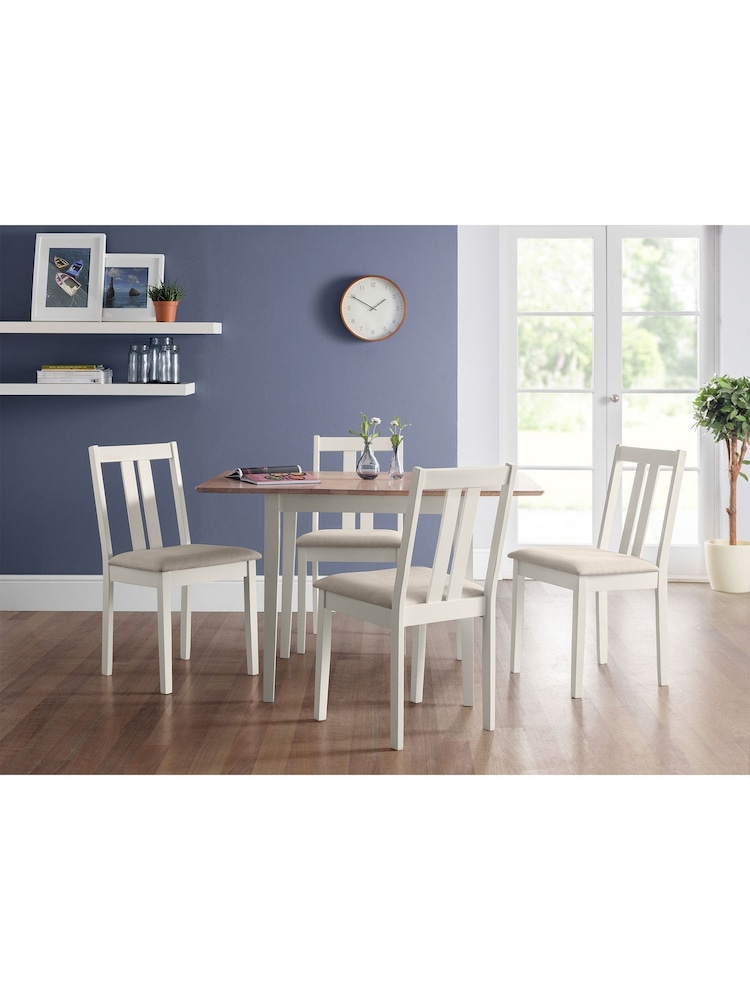 Julian Bowen Cream Rufford Two Tone Extendable 4 Seater Dining Set - Image 1 of 3