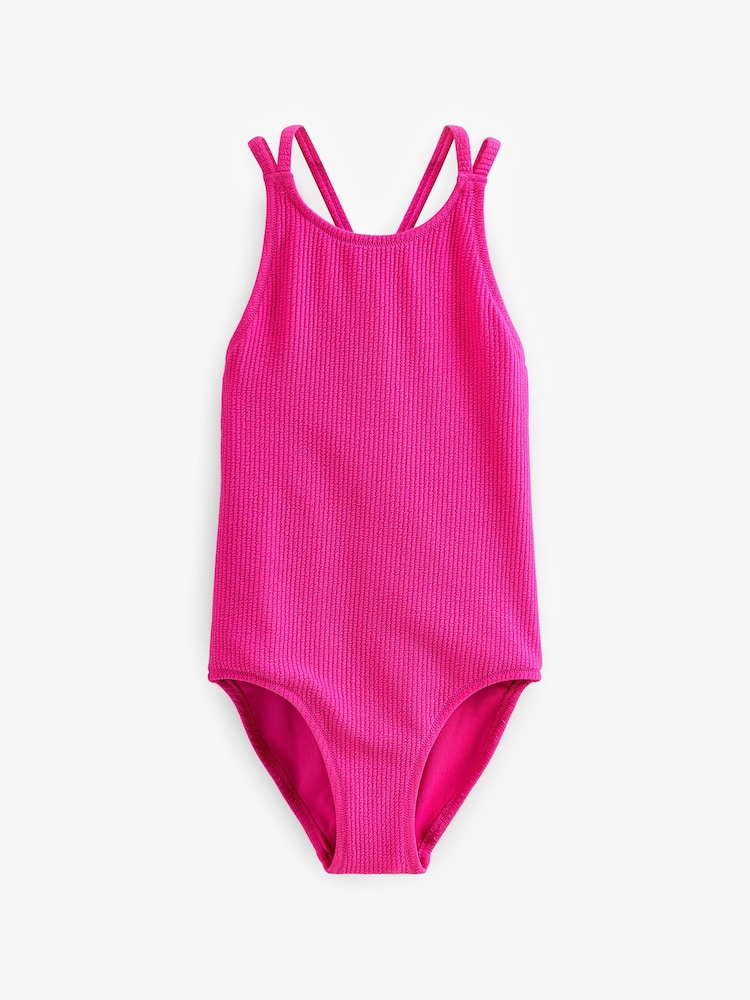 Pink Textured Swimsuit (3-16yrs) - Image 4 of 5