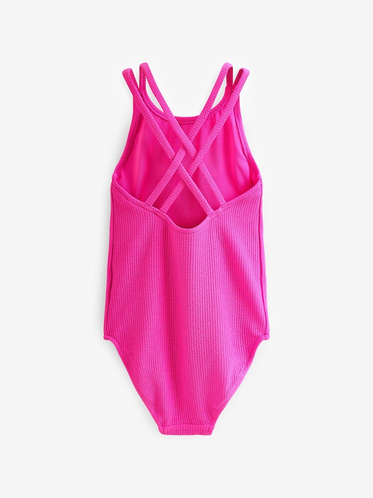 Pink Textured Swimsuit (3-16yrs) - Image 5 of 5