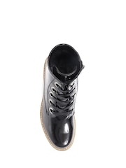 Pavers Metallic Lace Up Ankle Black Boots - Image 4 of 6