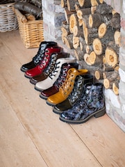 Pavers Metallic Lace Up Ankle Black Boots - Image 6 of 6