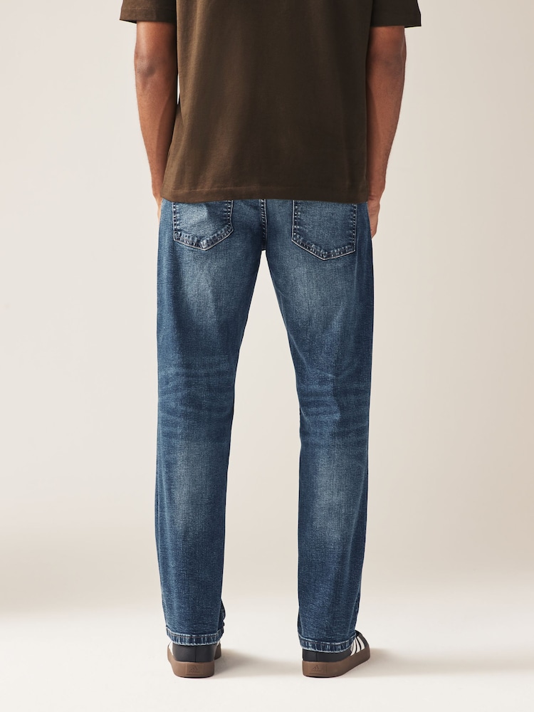 Blue Wash Straight Fit Classic Stretch Jeans - Image 3 of 9