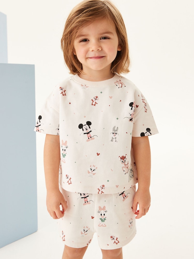 Cream Character Disney Short Co-ord (3mths-7yrs) - Image 1 of 6