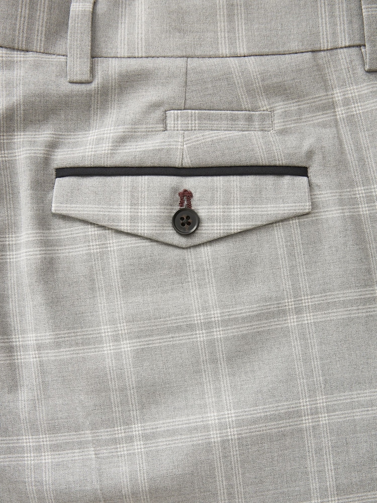 Gris - Slim fuselés - Pantalons à carreaux bordé - Image 11 of 12