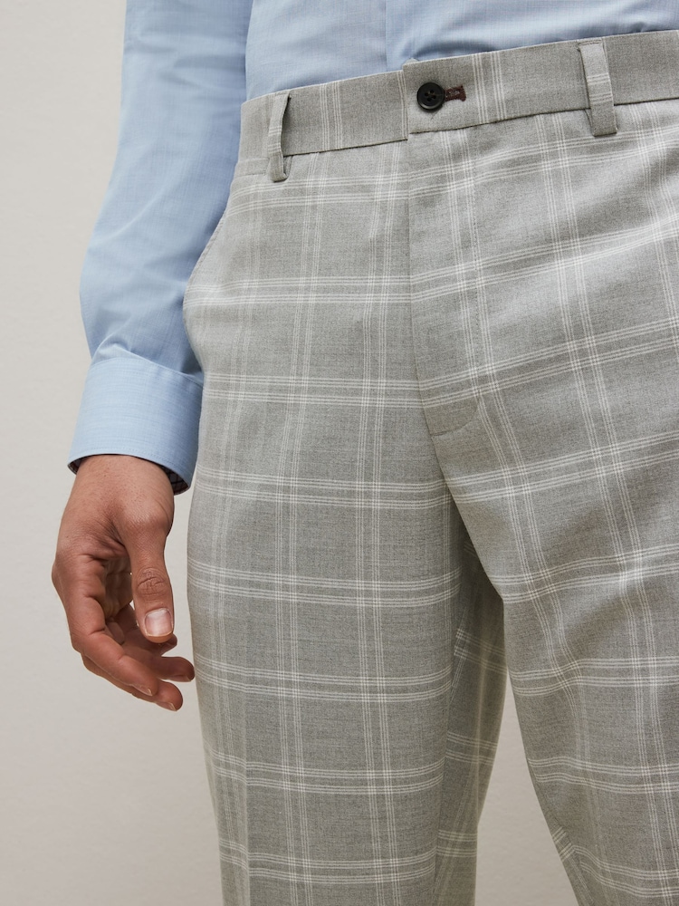 Gris - Slim fuselés - Pantalons à carreaux bordé - Image 4 of 12