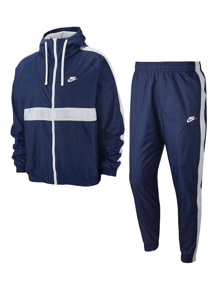 Nike Blue Sportswear Hooded Woven Tracksuit - Image 4 of 4