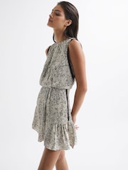 Reiss Cream Charlotte Floral Flippy Dress - Image 1 of 7