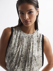 Reiss Cream Charlotte Floral Flippy Dress - Image 4 of 7