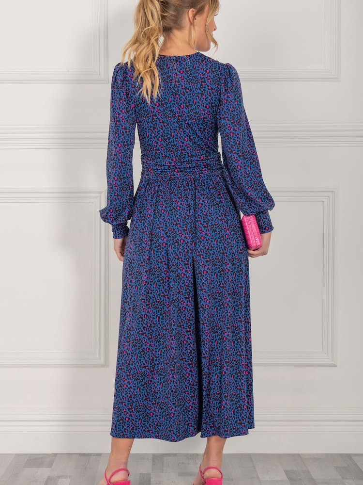 Jolie Moi Blue Nancy Long Sleeve Maxi Dress - Image 2 of 5