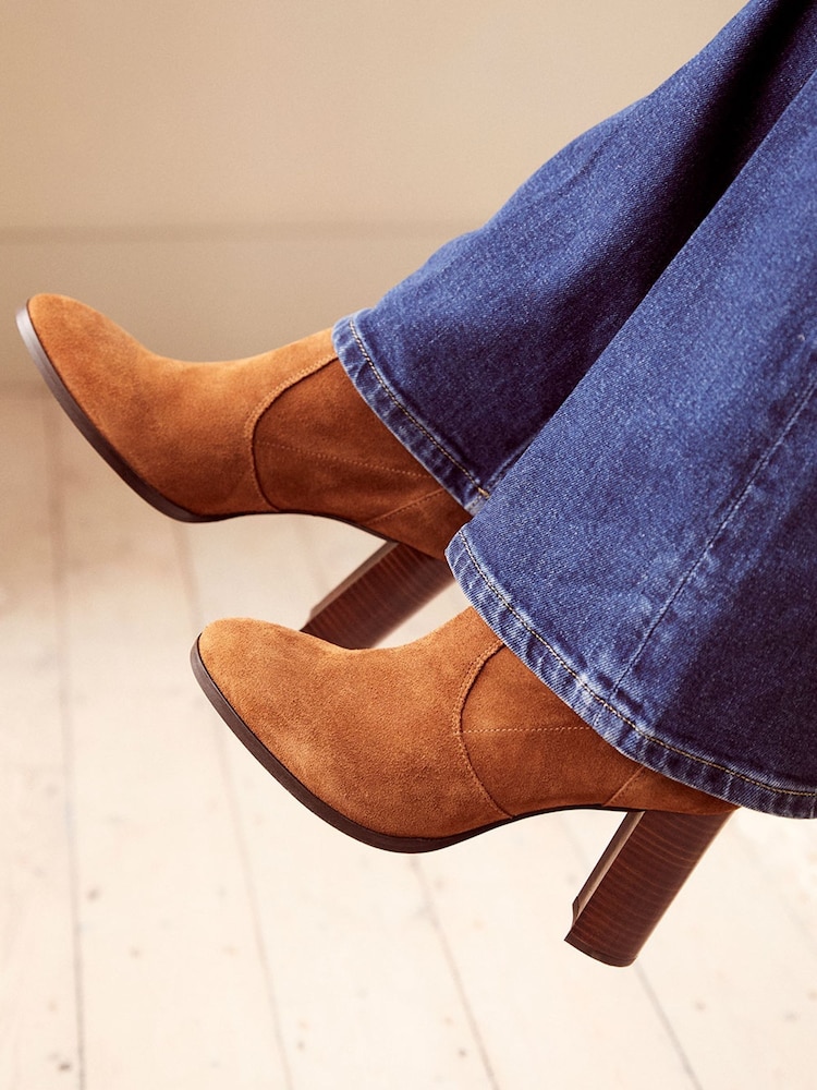 Mint Velvet Taupe Brown Suede Aurora Ankle Boots - Image 1 of 2 Mint Velvet Taupe Brown Suede Aurora Ankle Boots - Image 1 of 2
