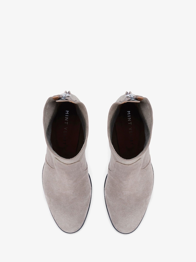 Mint Velvet Taupe Brown Suede Aurora Ankle Boots - Image 3 of 3 Mint Velvet Taupe Brown Suede Aurora Ankle Boots - Image 3 of 3