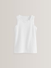 White Lace Vests 3 Pack (1.5-16yrs) - Image 2 of 3