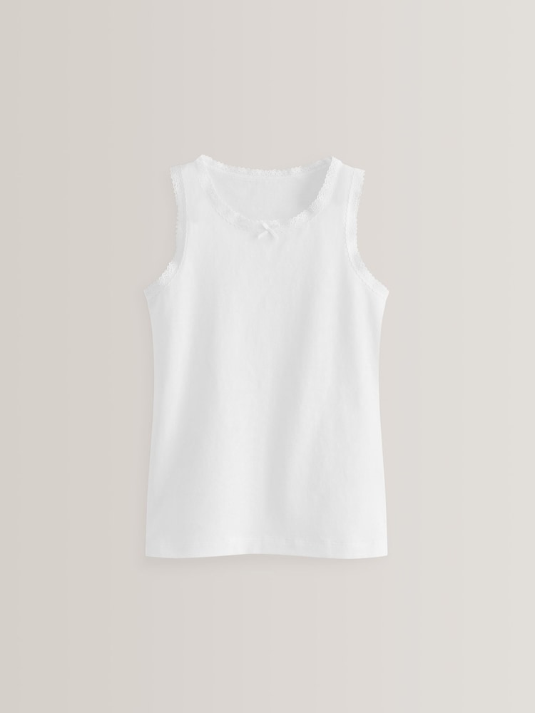 White Lace Vests 3 Pack (1.5-16yrs) - Image 2 of 3
