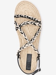 Naturalny - Płaskie sandały espadryle ze zdobieniami w dwóch odcieniach - Image 6 of 7