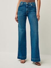 7 For All Mankind Blue Dojo Soho Wide-Leg Jeans - Image 1 of 4