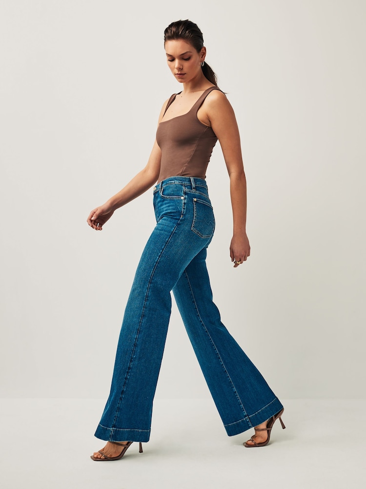 7 For All Mankind Blue Dojo Soho Wide-Leg Jeans - Image 2 of 4