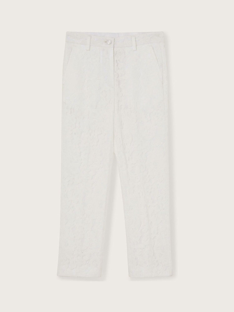Monsoon Cream Brea Lace Bridesmaid Trousers - Image 1 of 3
