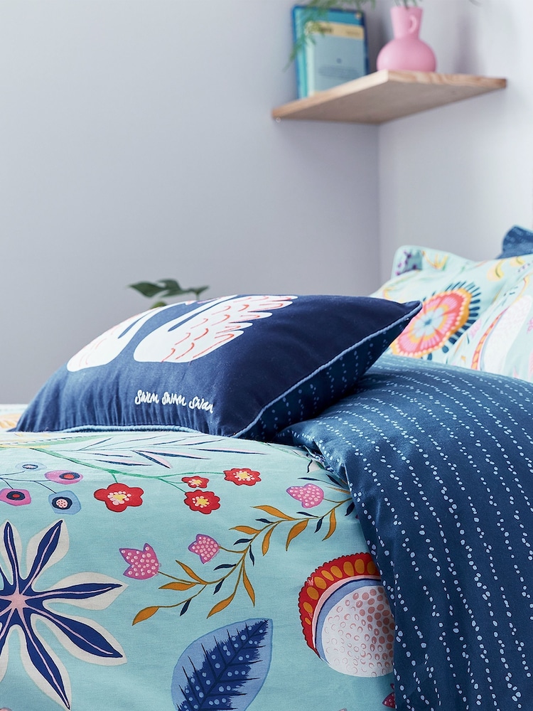Scion Navy Blue Jackfruit & The Beanstalk Cushion - Image 1 of 4 Scion Navy Blue Jackfruit & The Beanstalk Cushion - Image 1 of 4