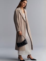 Calvin Klein Natural Textured Wool Mix Coat - Image 2 of 9