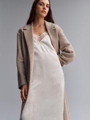 Calvin Klein Natural Textured Wool Mix Coat - Image 3 of 9