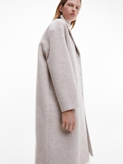 Calvin Klein Natural Textured Wool Mix Coat - Image 6 of 9