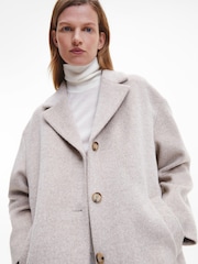 Calvin Klein Natural Textured Wool Mix Coat - Image 7 of 9