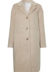 Calvin Klein Natural Textured Wool Mix Coat - Image 8 of 9