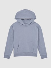 Reiss Ashley Blue Alexander Oversized Cotton Jersey Hoodie - Image 2 of 5