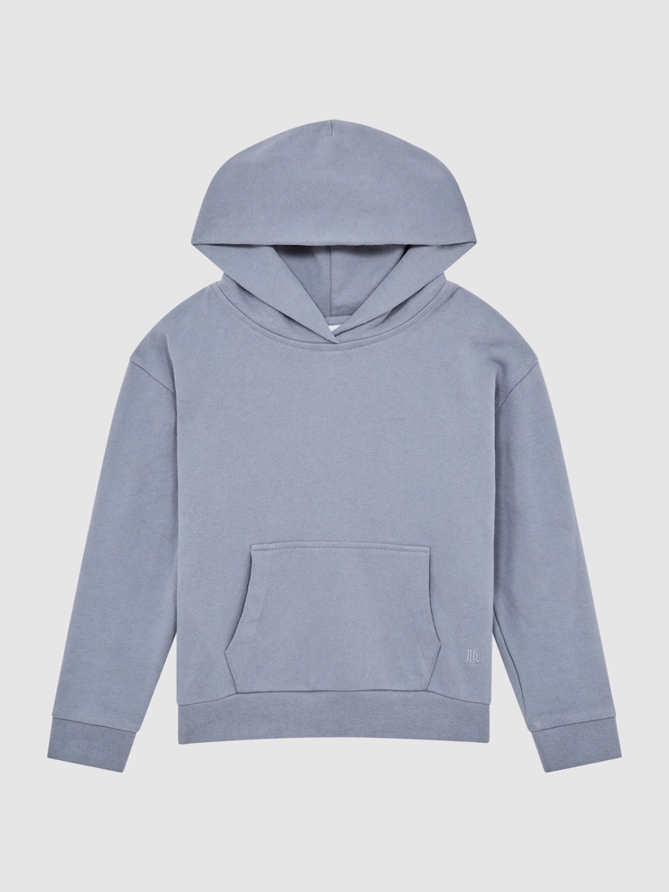 Reiss Ashley Blue Alexander Oversized Cotton Jersey Hoodie - Image 2 of 5