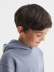 Reiss Ashley Blue Alexander Oversized Cotton Jersey Hoodie - Image 3 of 5