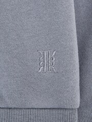 Reiss Ashley Blue Alexander Oversized Cotton Jersey Hoodie - Image 5 of 5