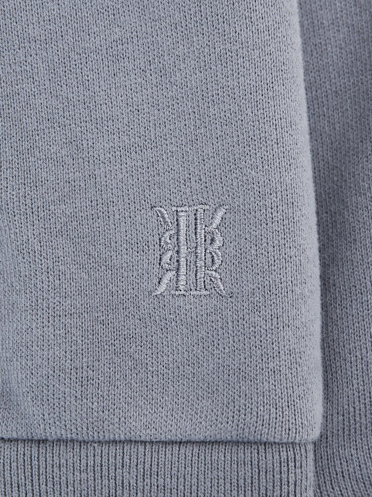 Reiss Ashley Blue Alexander Oversized Cotton Jersey Hoodie - Image 5 of 5
