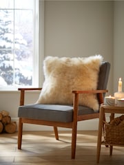 Laura Ashley Cream Berwyn Faux Fur Cushion - Image 1 of 2
